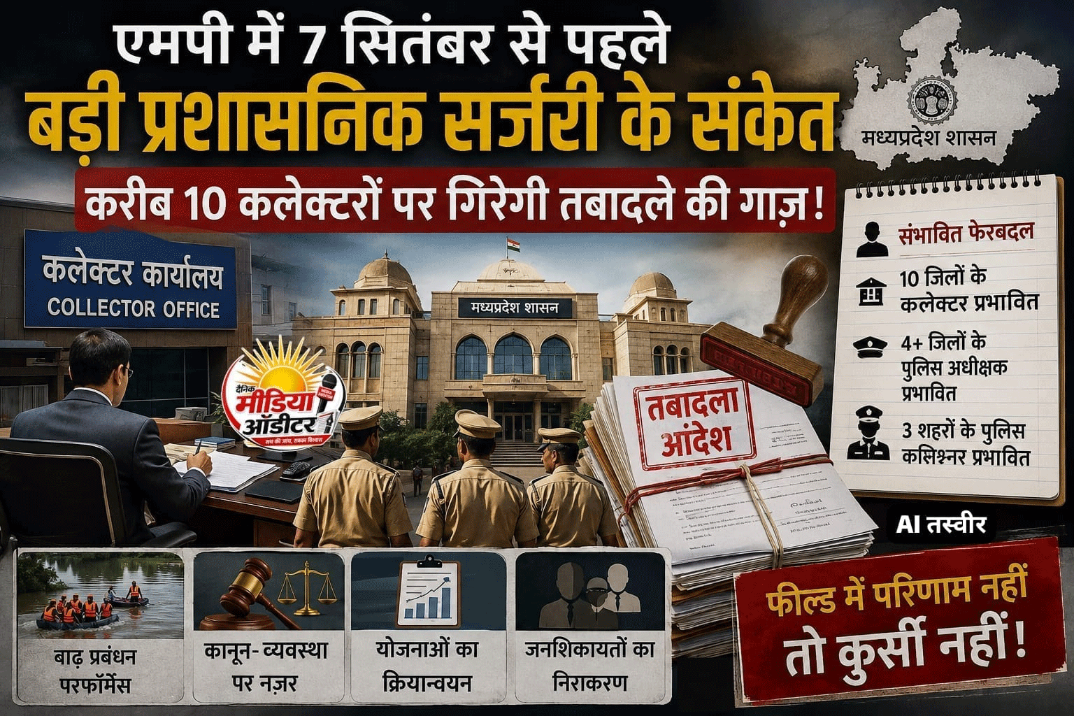 एमपी में 7 सितंबर से पहले बड़ी प्रशासनिक सर्जरी के संकेत